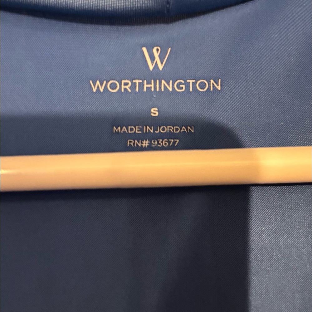 Worthington Blue Draped Blouse - Picture 2 of 4